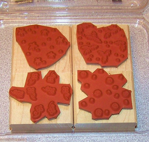 Stars Holly Leaves Flowers Circle Rubber Stamp Set Stampin Up Background Basics - Picture 2 of 2