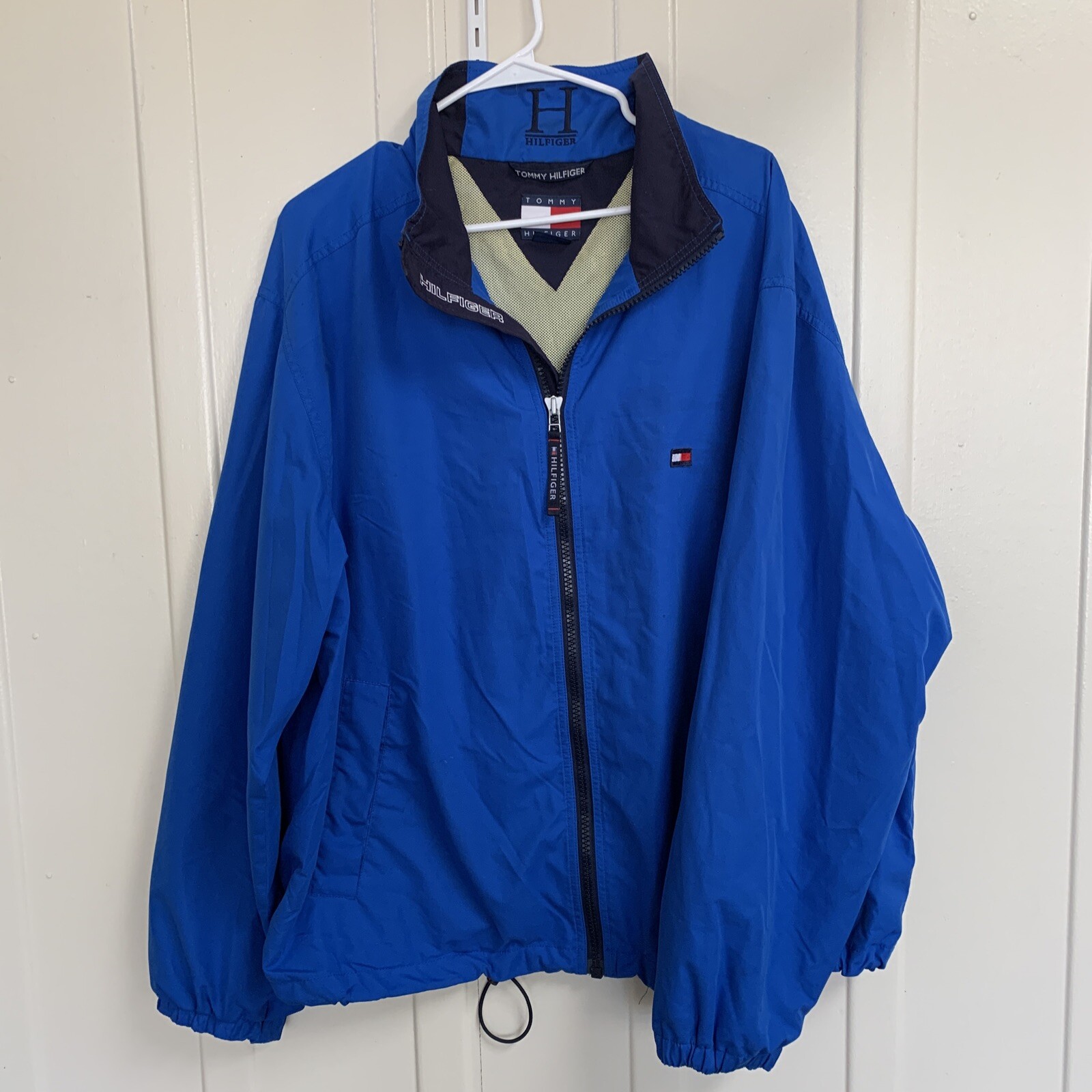 Ydeevne data krybdyr Vintage Mens Tommy Hilfiger Royal Blue Flag Full Zip Spring Jacket Size XL  90s | eBay