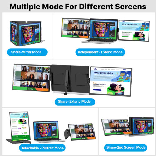 UPERFECT 2K 14" 2240x1400 Portable Monitor for Laptop Screen Dual Monitor - Picture 3 of 9
