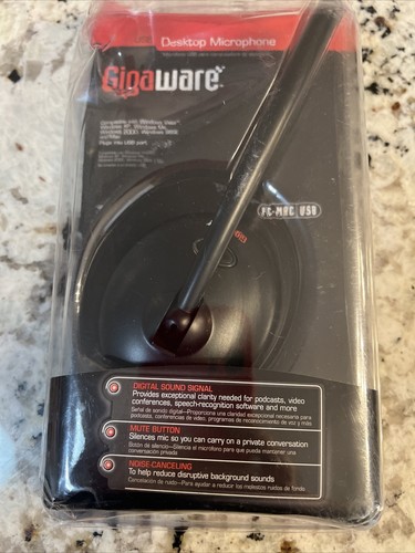 Gigaware Microphone USB Desktop Stand Noise Canceling Adjustable Neck Mute Butto - Picture 7 of 7