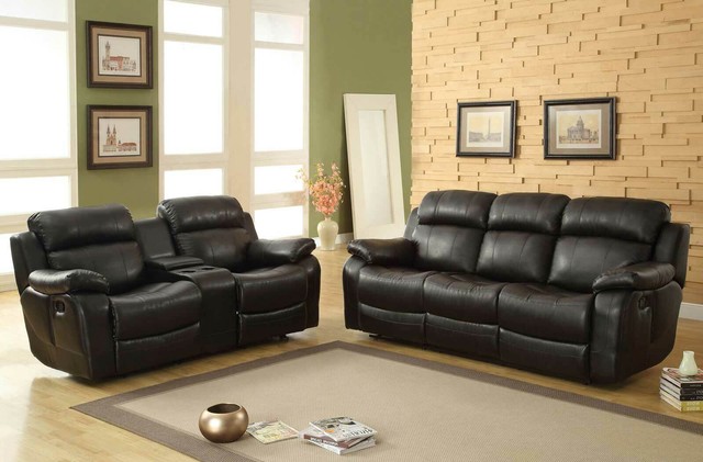Modern Living Room Black Faux Leather Reclining Sofa Couch Black Faux Leather Reclining Sofa Couch