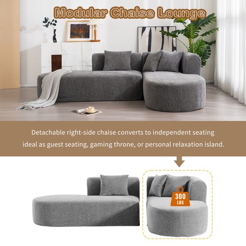 Mirod Stylish Corner Sofa, Versatile Design, Curved Seat with Wide Stitching - Picture 9 of 48