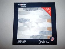 Peel-and-Stick Mosaic Wall Tile, 9.4" X 10" Marmol Elongated Made USA FREE SHIP