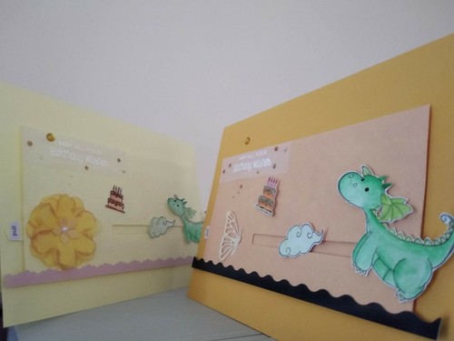 3D Birthday Cake Card Handmade Dragon Slider Surprise Hidden message - Picture 2 of 15