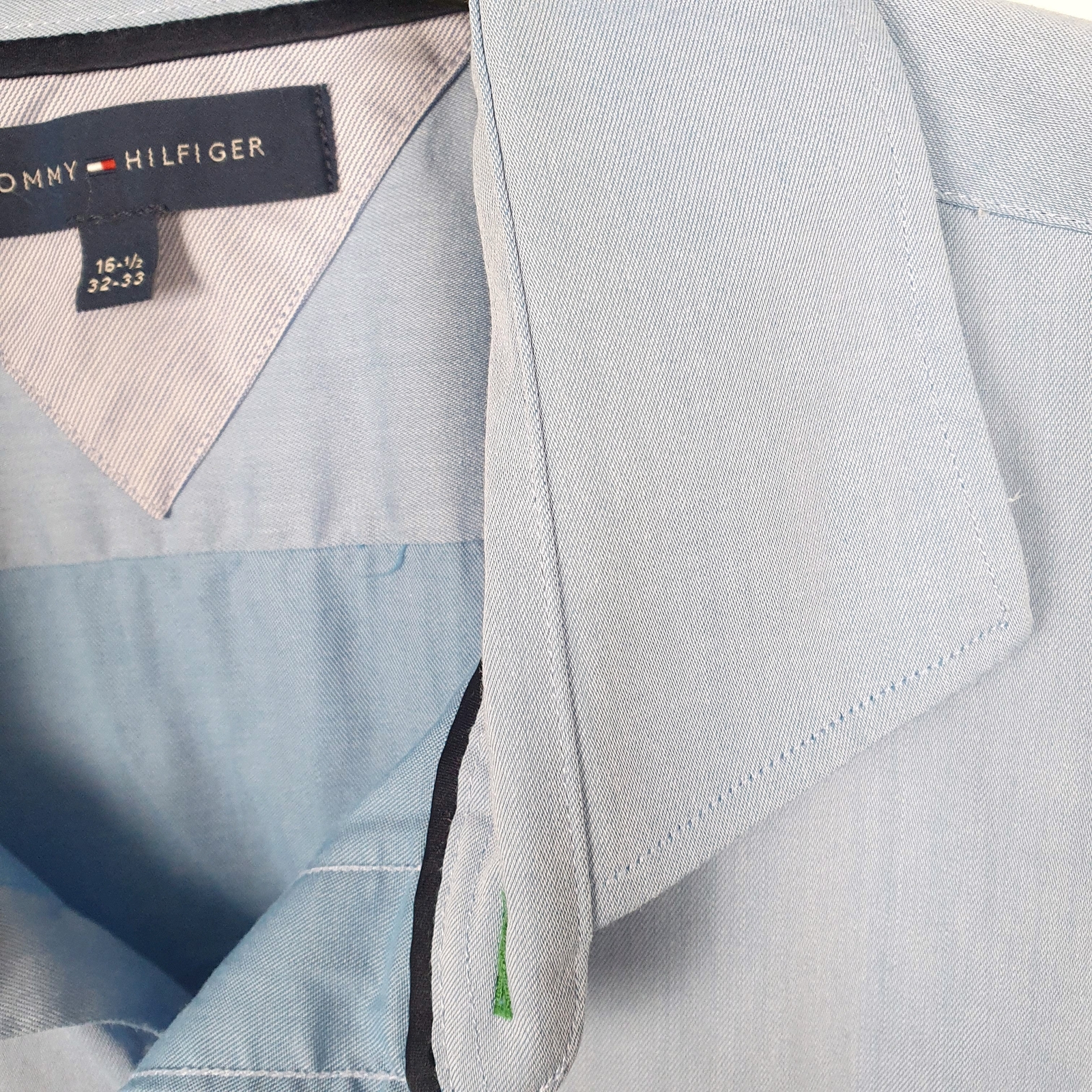TOMMY HILFIGER Blue Shirt Slim Fit Long Sleeve Casual Mens M image 4