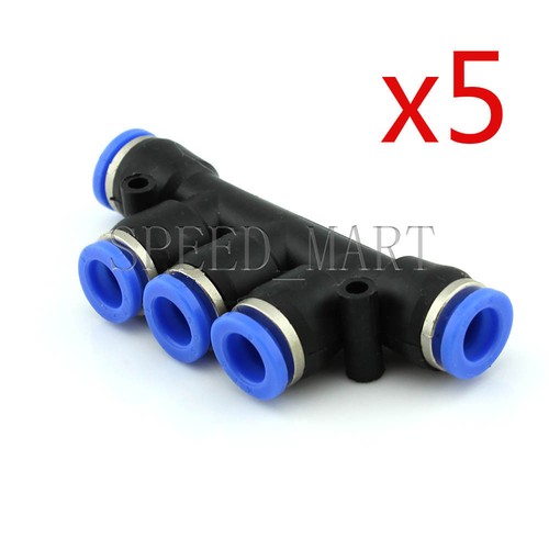 5 pcs PK8 Pneumatic Air Flow Manifold Quick Fittings Connector for 8mm Tube Hose - Picture 1 of 2