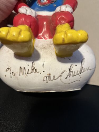 Autographed San Diego Chicken Vinyl Bank to Mike - Picture 2 of 7