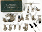 Vtg Greist Sewing Machine Rotary Attachments Hemmer Ruffler Binder Lot 16 Parts