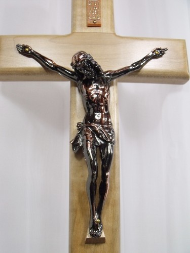 Hand Crafted 12 Inch Birch Wood Satin Finished Crucifix - Picture 3 of 7