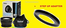 2.2X TELEPHOTO LENS RING 43-52 mm to CANON EOS-M 22mm VIXIA HF R60 R70 R600 R700