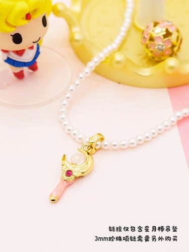 Ciondolo Collana Bracciale Sailor Moon Tsukino Usagi Cristallo Argento Puro Aliante - Foto 7 di 10