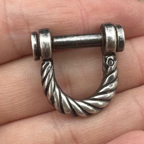Ancienne Paire De Bouton Manchette Argent Massif cordage Gaetan de PERCIN HERMES - Picture 5 of 9