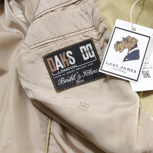 DAKS LONDON Sakko Jacket 50% Seide Silk Wolle Wool Shooting Gr 46 ca 53cm UK Bei - Imagen 11 de 12