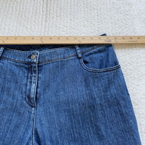 St John Sport Denim Jeans Women's 12 Straight Medium Wash High Rise Cotton - Picture 10 of 14