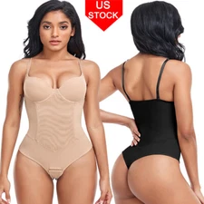 Women Bodysuit Shapewear Thong Tummy Control Full Body Shaper Tops Waist Trainer