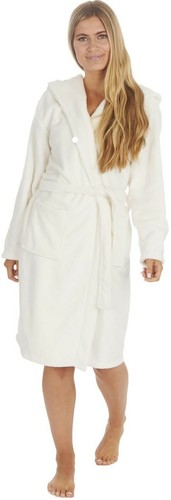 Mujeres Con Capucha Suave Acurrucado Franela Vellón Vestido Bata de Baño Damas Regalo - Imagen 9 de 17
