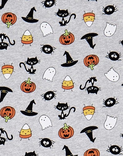Girls Halloween 2 Piece Pajama Set - Pumpkin, Witch Hat, Spiders, Ghost - Size 6 - Picture 3 of 10
