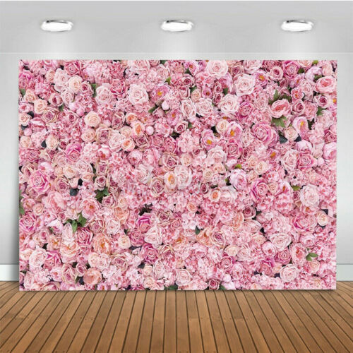 Wedding Wall Floral Theme Backdrops Pink Rose Flower Birthday Party  Background | eBay