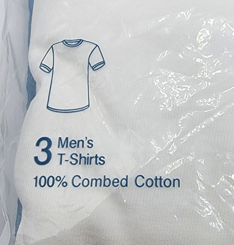 NOS Munsingwear Kangaroo White Crewneck T-Shirt 100% Combed Cotton Large 3 Pack - Picture 2 of 4