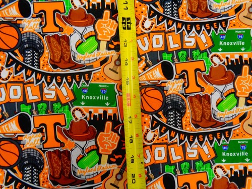 UNIVERSITY of TENNESSEE DOODLE DESIGN BRAND NEW 1 YARD 100% COTTON - Picture 4 of 5