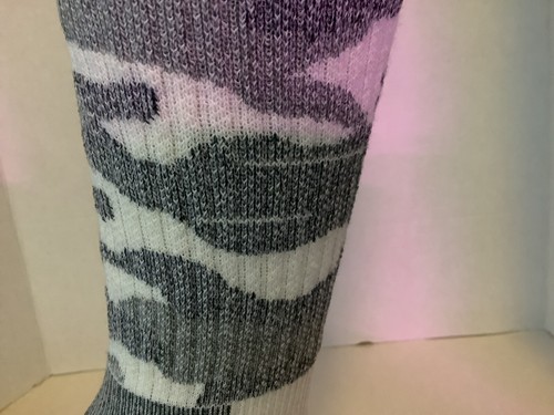 Smartwool Merino Wool Unisex Medium Hunt Camo Tall Crew Socks White with Gray - Picture 7 of 7