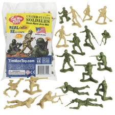 TimMee Plastic Army Men - OD Green vs Tan 48pc Toy Soldier Figures - Made in ...