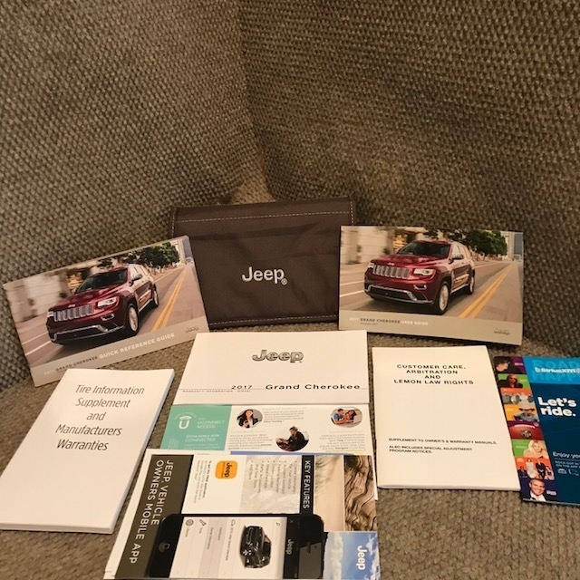 2017 Jeep Grand Cherokee Owners Manual with supplements ...