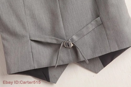 V-Neck Vest Women Waistcoat Single Breasted Sleeveless Short Slim Veste - Picture 15 of 25