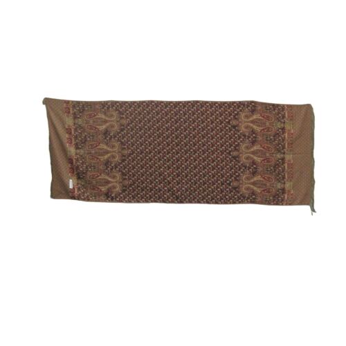 Pashmina Scarf Shawl Wrap 28 x 66 Inch Paisley Silk Blend Fringe Rectangle Wool - Picture 2 of 12