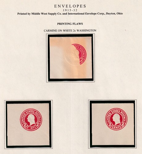 1915 Printing ink errors Sc U429 2c unused EFO full corners, gummed flap (C7 - Picture 1 of 4