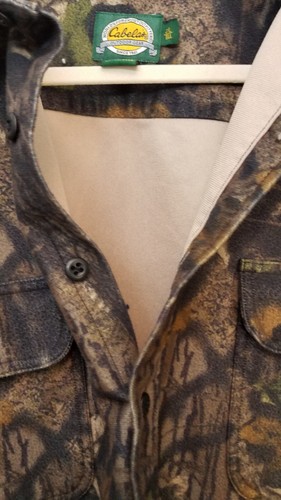 Cabela's Mens Camouflage Button Down Hunting Shirt Jacket 2XL OUTDOOR WARM LAYER - Picture 5 of 9