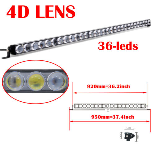 4D Lens Single Row Slim Off-road LED Work Light Bar for ATV SUV 4X4 Car Truck - Picture 32 of 43