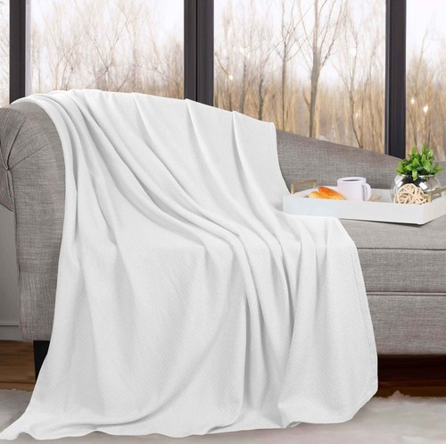 Nobel Baumwolle strukturiert Chevron leichte weiche gewebte Decke oder Sofaüberwurf - Bild 39 von 42