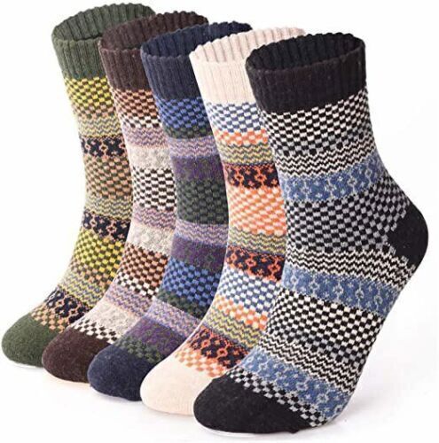 5 Pairs Womens Thick Socks Wool Thermal Warm Knitting Nordic Ladies Socks Winter - Picture 3 of 22