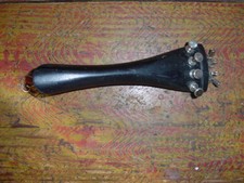 VINTAGE EBONY CELLO TAILPIECE 3/4 WITH ADJUSTERS AND ATTACHMENT NEW OLD STOCK