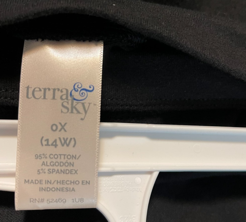 Terra & Sky Größe 0X (14W) schwarz Strick Stretch Hose spitz zulaufendes Bein Taschen Pull-On - Bild 6 von 6