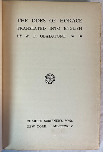The Odes of Horace Translated into English by W. E. Gladstone, 1894 HC - Picture 4 of 7