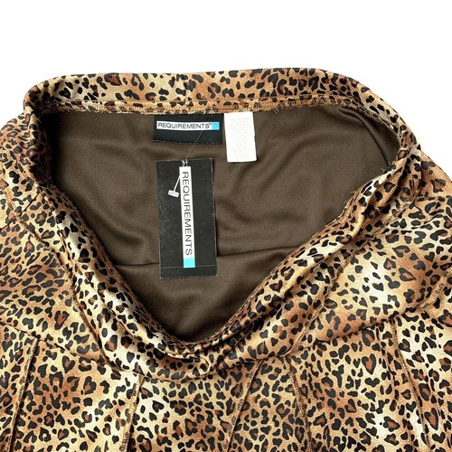 Requirements Women's Brown Animal Print Pull On Long Skirt Lined Size Large NWT - Picture 4 of 9