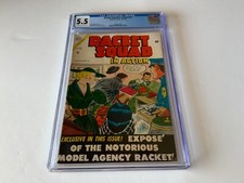 RACKET SQUAD IN ACTION 13 CGC 5.5 BLONDE PRE CODE CRIME CHARLTON COMIC 1954