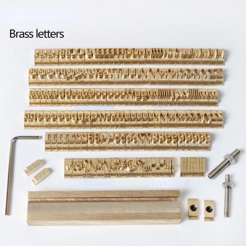 Juego de 184 piezas de letras del alfabeto con ranura en T de 10 cm sello caliente de cuero molde de cobre letra - Imagen 5 de 7