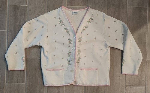 Vintage Artisans Sunschein Design Damen Sweatshirt Strickjacke Blumen Natur genäht 