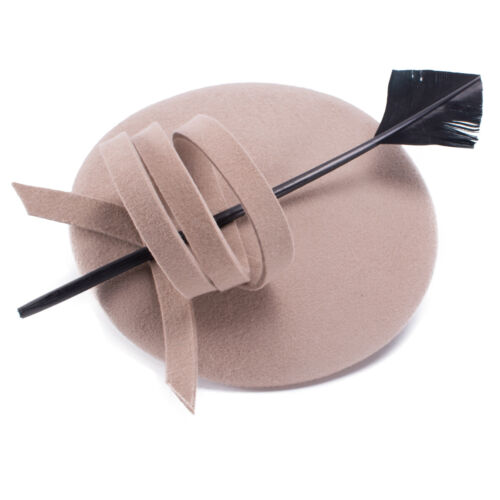 Boina de fieltro de lana para mujer Sombrero de boina fascinator Pastillero Royal Ascot Boda A145 - Imagen 75 de 100
