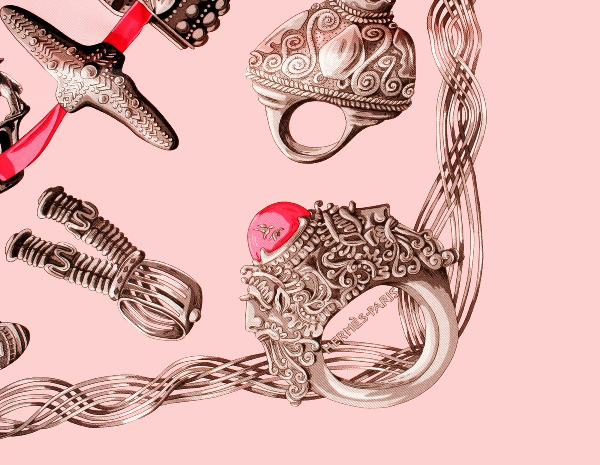 Hermes Scarf Alliances Du Monde by Annie Faivre in Box | eBay