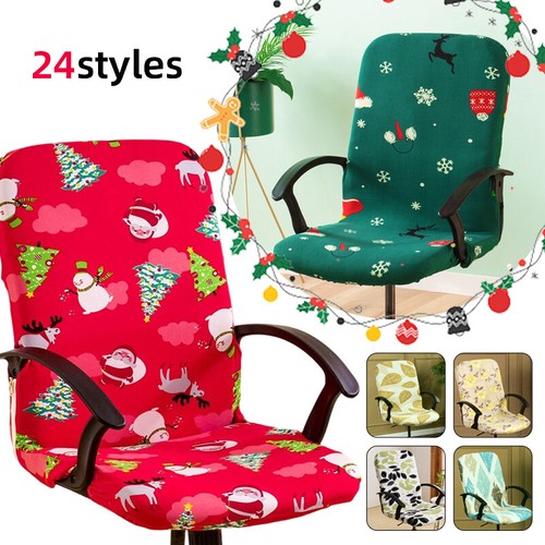 Floral Office Chair Covers Stretch Home Study Computer Rotating Chair Slipcover - Picture 2 of 36