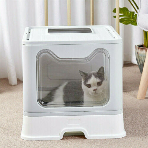 Self-Cleaning Hooded Cat Litter Box Enclosed Large Kitty Toilet Box Tray Refills - Picture 7 of 12