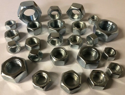 1/4", 5/16", 3/8", 7/16", 1/2", 5/8", 3/4", 7/8", UNC, tuercas completas, BZP. - Imagen 4 de 5