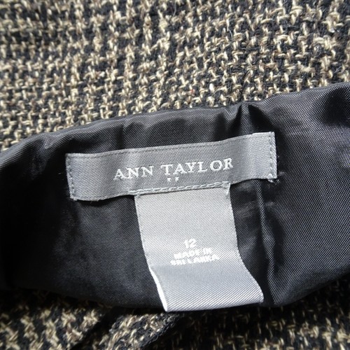 Ann Taylor Size 12 Lined Tweed Belt Hoops Skirt Side Zipper - Picture 5 of 9