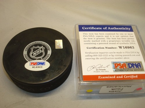 Disco de hockey firmado por Justin Faulk Carolina Hurricanes Autografiado PSA/ADN Certificado de Autenticidad 1A - Imagen 2 de 3