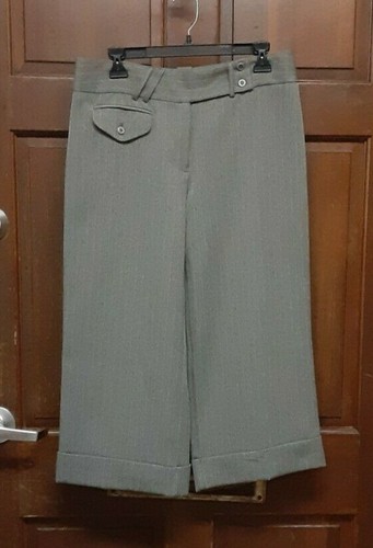 Apostrophe Damen grau Nadelstreifen Cropped Hose gerollte Bündchen Größe 10