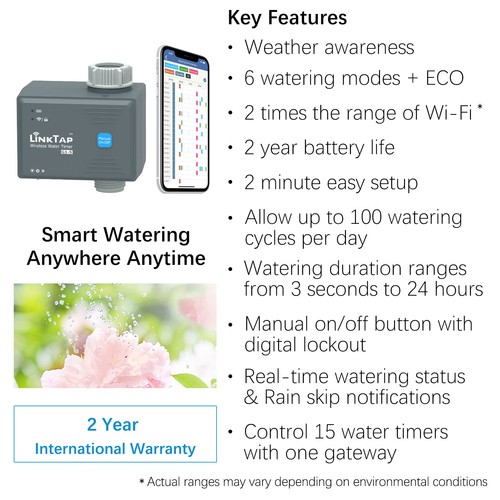 LinkTap G1S Wireless Water Tap Timer & Gateway, Better Than WiFi Controller - Picture 3 of 9